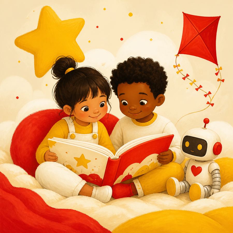 Children opening a storybook